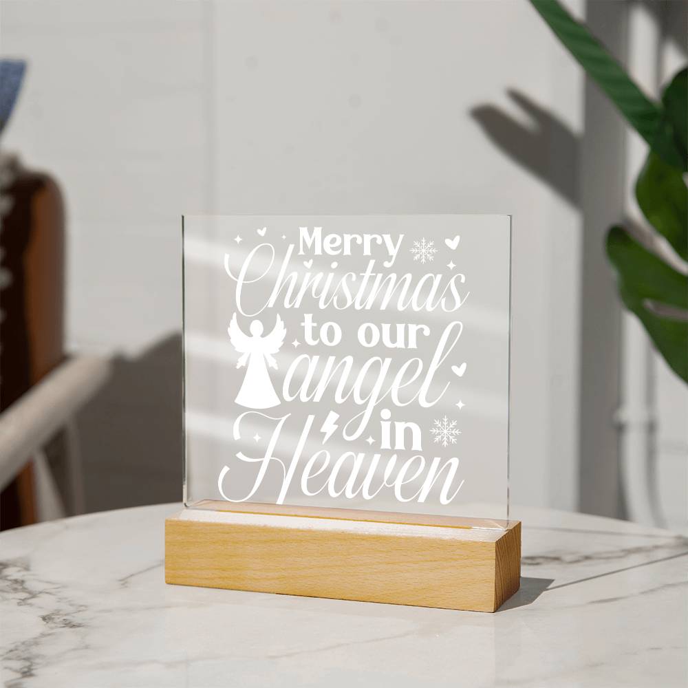 Merry Christmas to Our Angel | Square Acrylic -White
