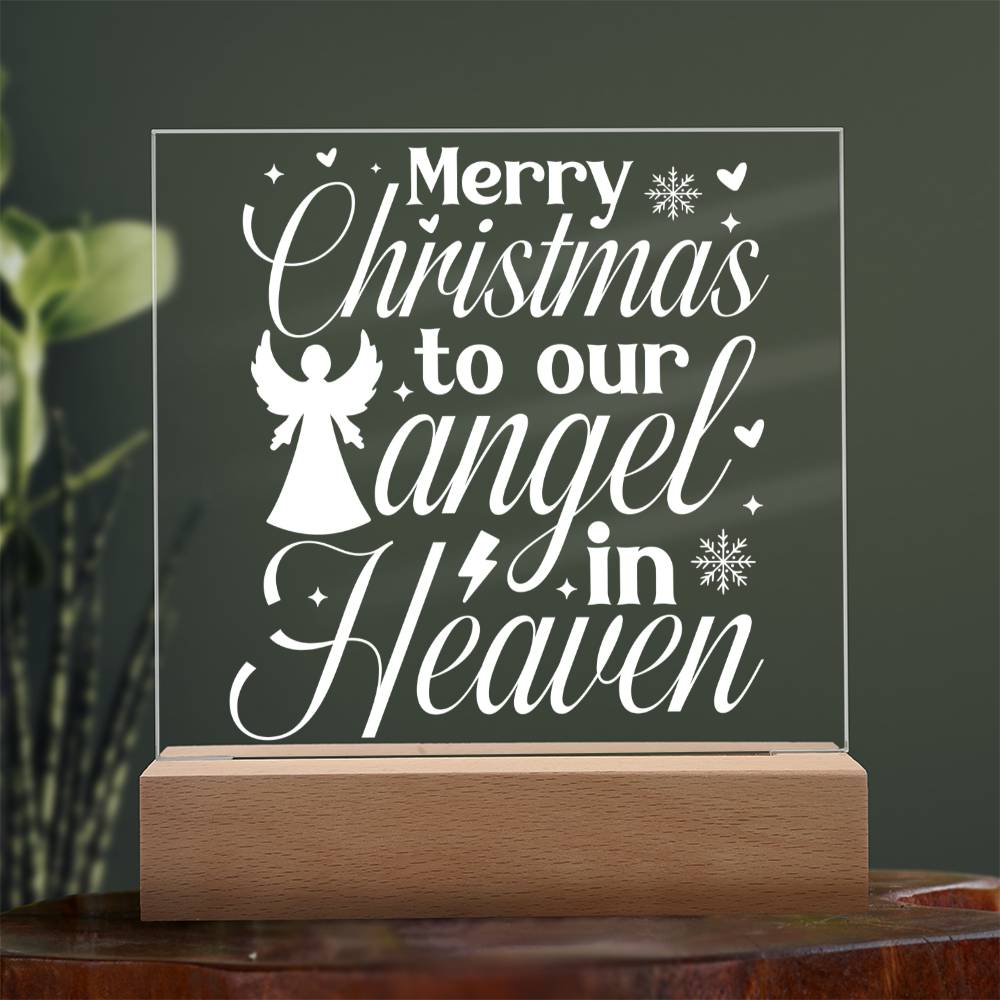 Merry Christmas to Our Angel | Square Acrylic -White