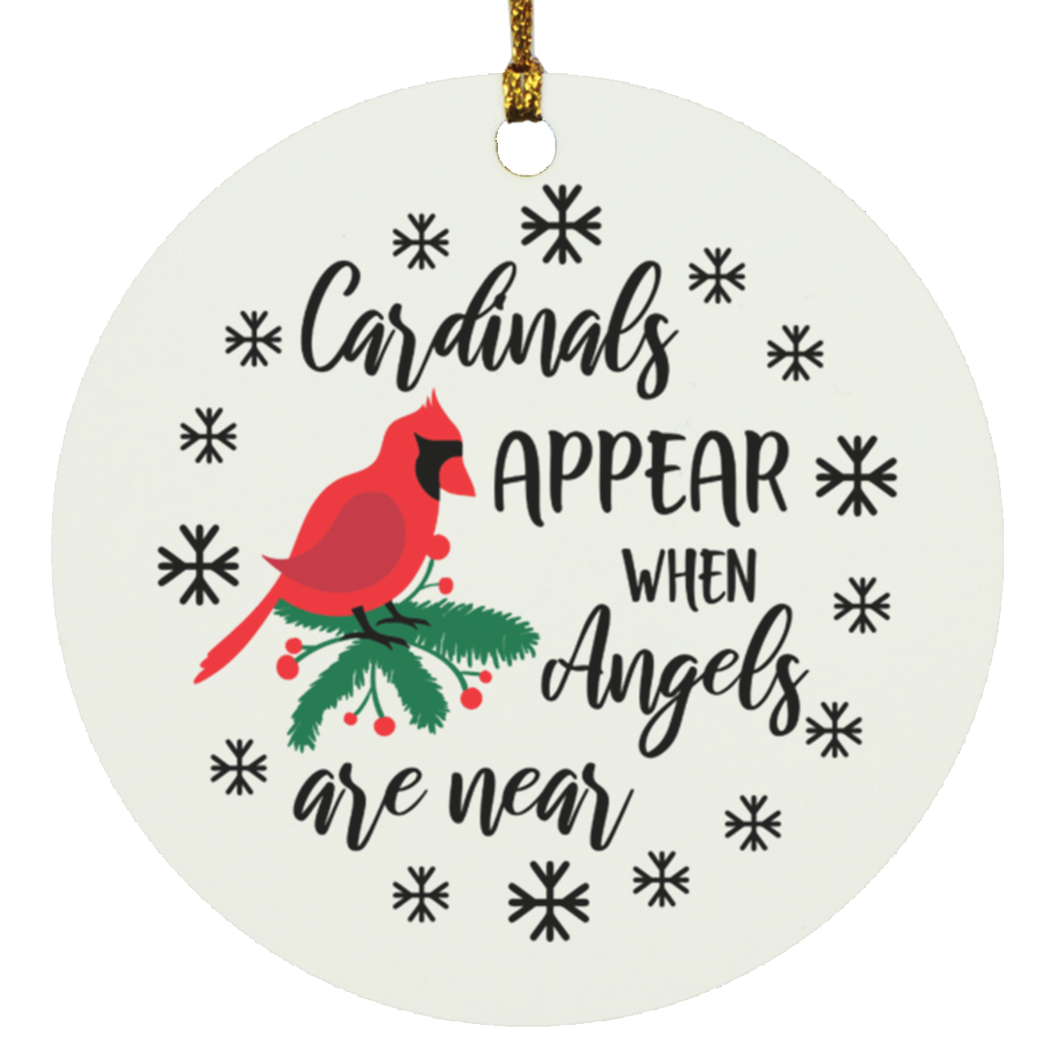 Cardinals Appear | Circle Ornament