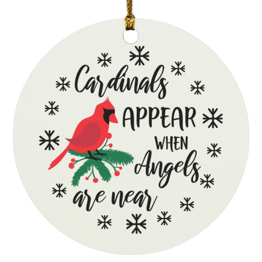 Cardinals Appear | Circle Ornament