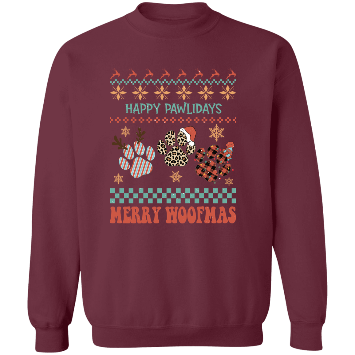 Merry Woofmas | Crewneck Pullover Sweatshirt