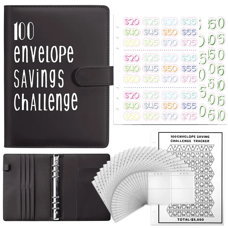 100 Envelopes Money Saving Money Challenge Budget Binder with Cash Envelopes for Budget Planner Easy and Fun Way to Save $5,050
