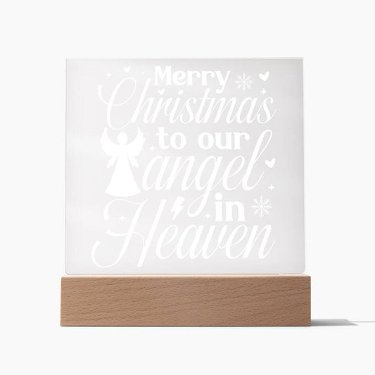 Merry Christmas to Our Angel | Square Acrylic -White