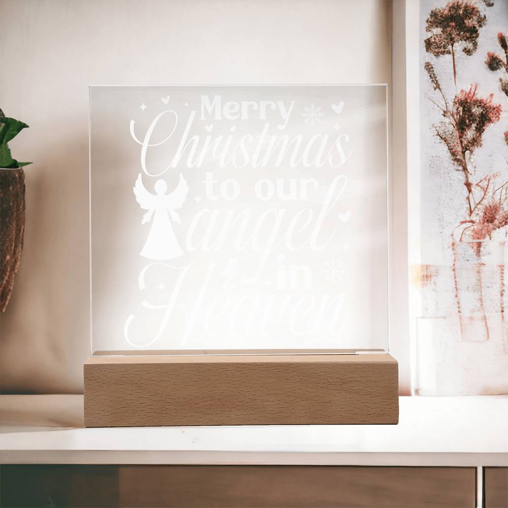 Merry Christmas to Our Angel | Square Acrylic -White