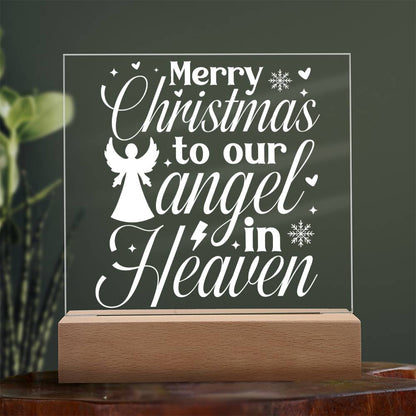 Merry Christmas to Our Angel | Square Acrylic -White