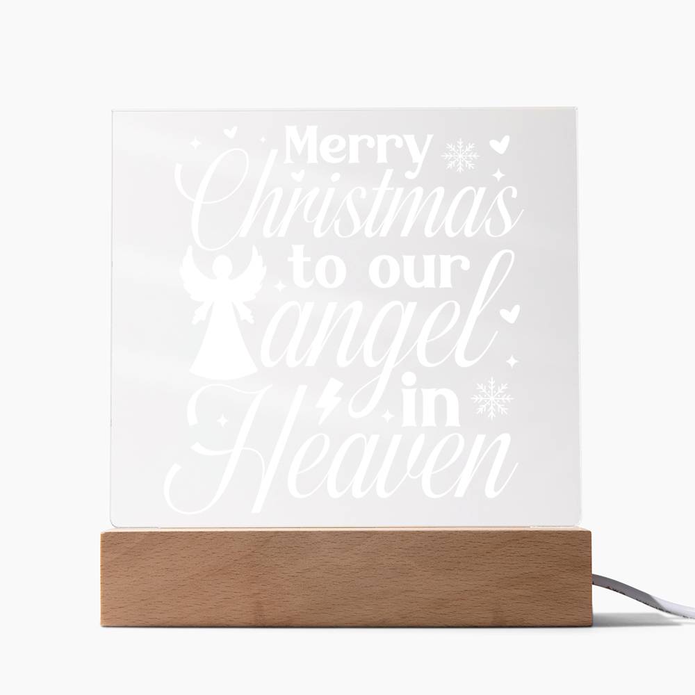 Merry Christmas to Our Angel | Square Acrylic -White